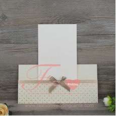 Beige Pocket Wedding Invitation Cards